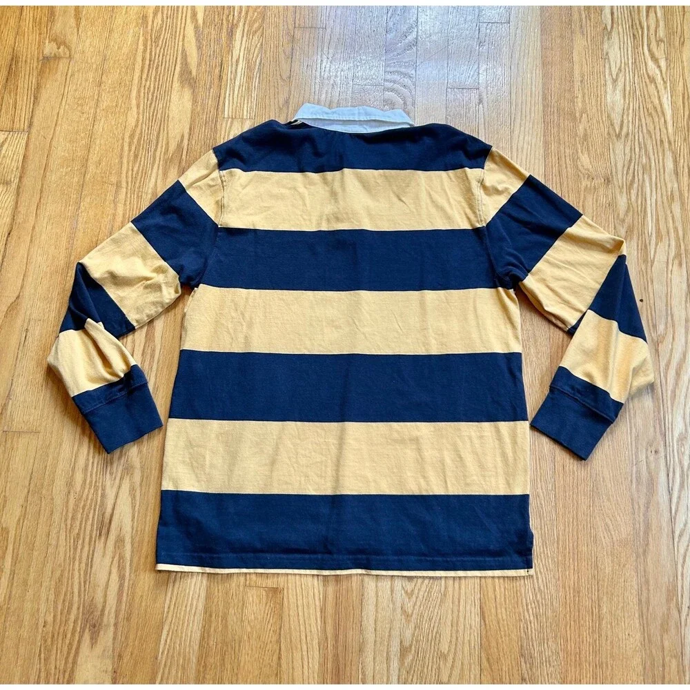 J. Crew Knit Rugby Polo Sweater, Yellow/Navy/Cream, Men’s